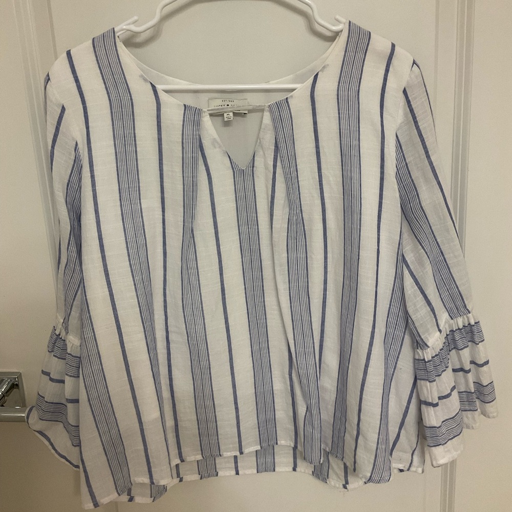 Lucky Brand blue a& white striped top